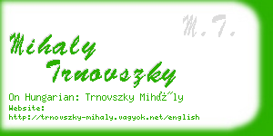 mihaly trnovszky business card